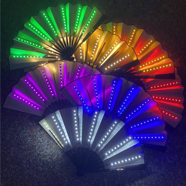 Glow Foldbar LED-vifte Dansende Lys Halloween Jul Lilla