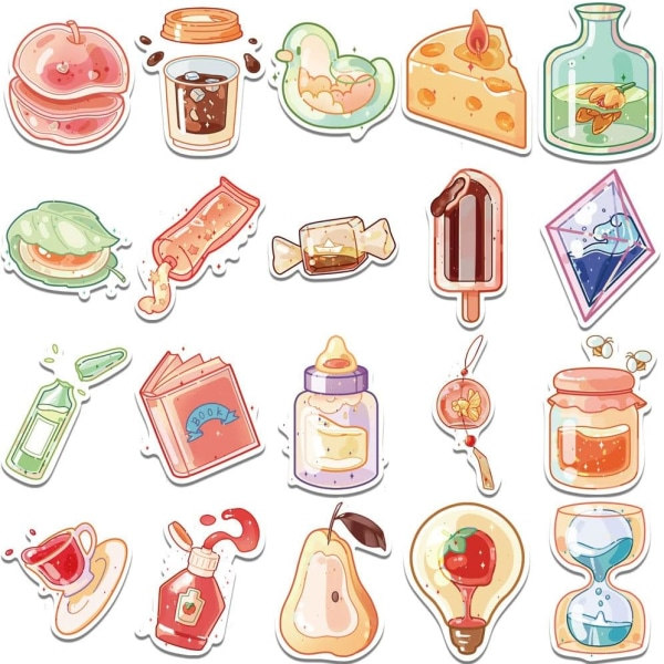 40stk Tegnede Kawaii Drikke Klistremerker Estetiske Trendy Smak Drikke Klistremerker Bærbar PC Vannflasker Telefon Voksne