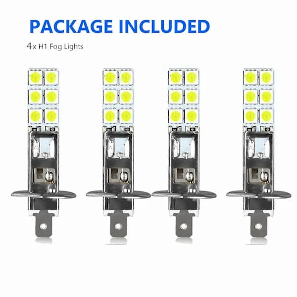 4 stk H1 6000K Superhvit 80W LED-frontlyspærer Kit Tåkelys Kjørelys