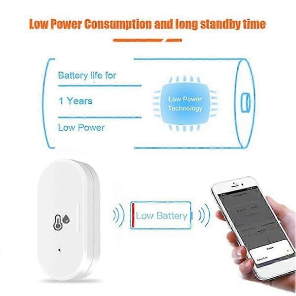 2-pack Tuya ZigBee Smart Temperatur- och Fuktighetssensor, Utomhus Hygrometer Termometer Mini Temperatur Humi