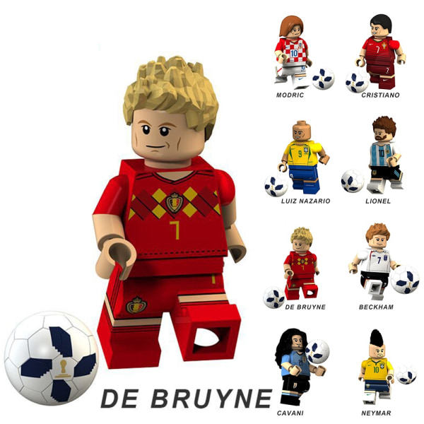 8 st VM fotboll Byggstenar Figurer Leksak Barn Present