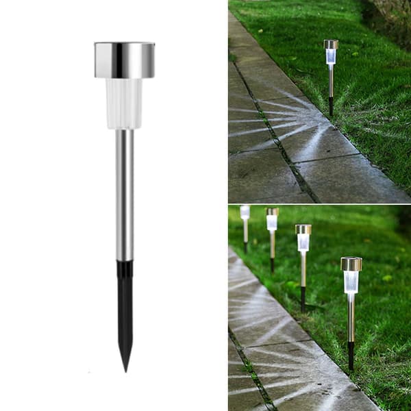 Solcellelamper Utendørs Vanntett IP65 LED Solcellelamper Hagelamper Metallbelysning For Hage GAO0856（A，Hvit）