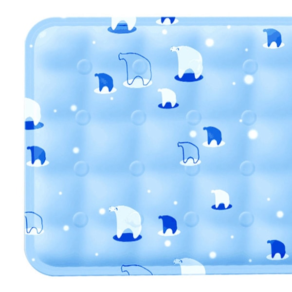 Kølemåtte til kæledyr Vandtæt Blød, Ridsesikker Sikker Fortykket Kat Hund Ismåtte Seng til sommer Sky Blue Ice Bear S 0.8