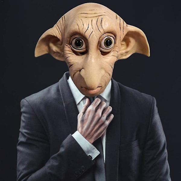 Kryc-aikuinen Dobby-naamio, Halloween Cosplay-naamio Elven Dwarf Elf Lateksi-naamio Koko Pää Kostyymi Tarvikkeet Realistinen Naamio Karnevaaliin Maskeraatiin 1 kpl