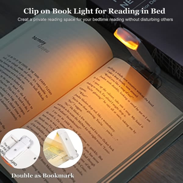 USB uppladdningsbar bok ljus barns säng läsled svart