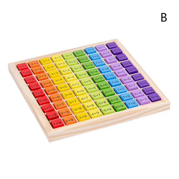 Nio multiplikationstabell f?r barns tidig uddannelse pussel Multicolor B