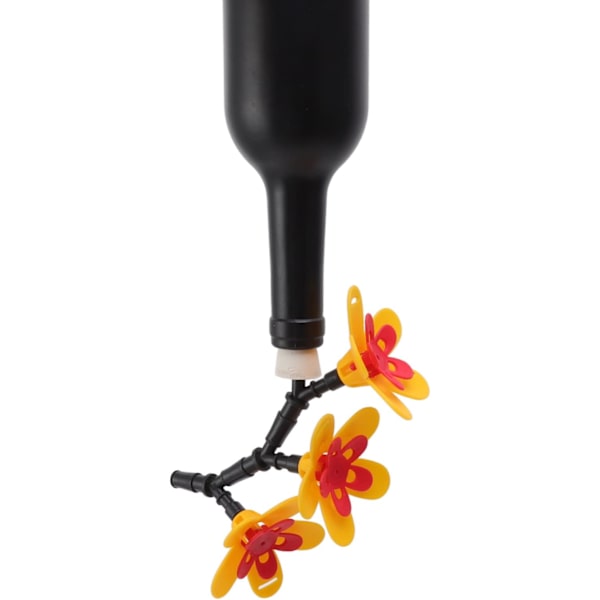 Fuglefoderautomat med blomster, Sikker DIY Kolibrifoderautomat til gårdhavehaveophængning (Tre blomster) C