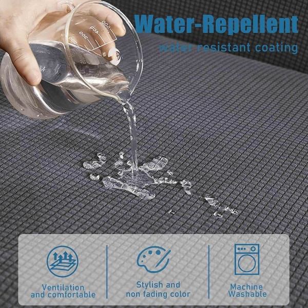 Vandtæt cover jacquard høj elasticitet, til dagligstue, vaskbar soffsæde cover, 1 sæt (sædehynde, grå)