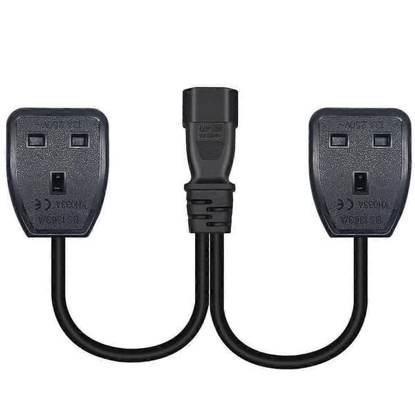 32 cm IEC320 C14 til Dobbelt 13A AC-Strømforlængerledning Adapterledning_tfrf