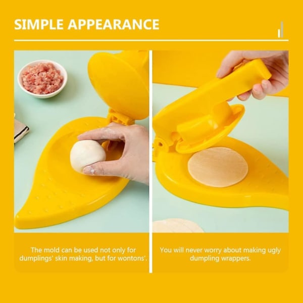 Degpress för dumplings - Manuell dumplingsmaskin - Degpress för dumplings - För hemmakök (1 st, gul) zdq