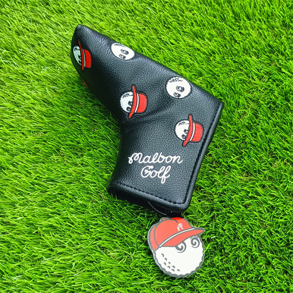 CDQ Magnetisk stängning PU Läder Golf Putter Head Cover Brun A