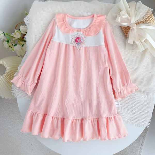Anime Barn Nattlinne Bekväm Klänning Loungewear Pyjamas Andningsbar Casual Prinsesskjol Kawaii Småbarn Hemkläder Present Rosa 2 Pink 2 100cm