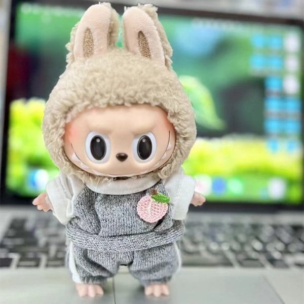 17 cm Søde Mini Plysdukke Klæder Outfit Tilbehør Til Korea Kpop Exo Labubu Idol Dukker Trøje Hoodie Tøj DIY Børn Gave 14 14 fit 17cm Labubu Doll