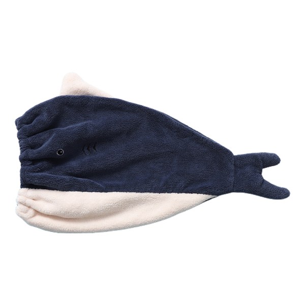 Hårtorkande håndduk for barnflickor, søt tegnet filmabsorberende raskt marineblå