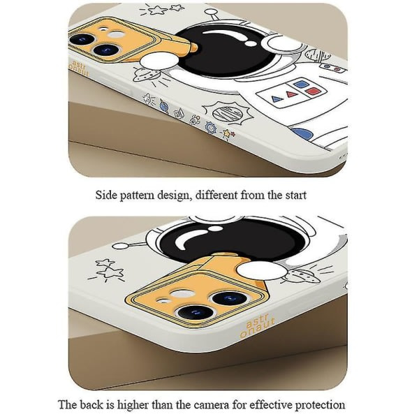 Case til iPhone 13 Astronaut Mønster Stødsikker Blød Flydende Case HVID iphone13