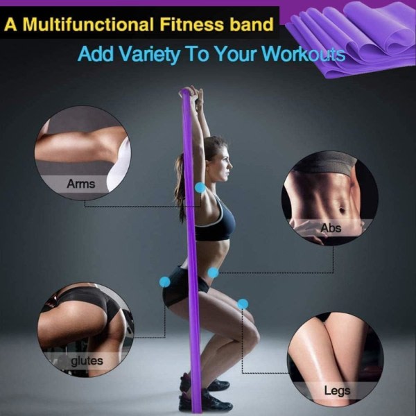 Fitness Elastisk bånd Naturligt latex modstandsbånd til Yoga Stretching Fleksibilitet Pilates Balet Gymnastik og genoptræning Formning CDQ