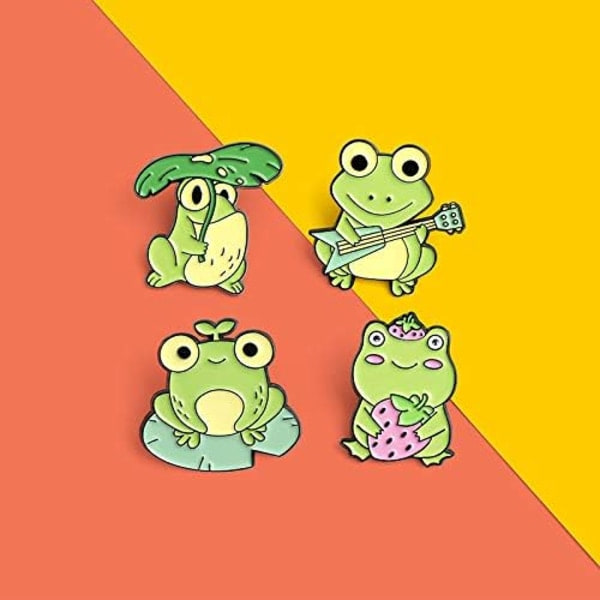 Svamp och groda hårda emaljnålar - Söt Kawaii Nature Outdoors Lapelnålar Badge Broschnålar för kvinnor