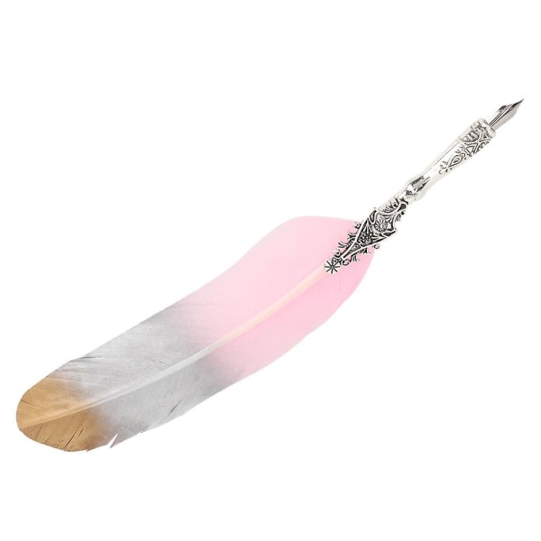 Vintage Retro Fjer Dip Pen Kalligrafi Skrivepen Gave med Æske (Gradient Rosa) CDQ