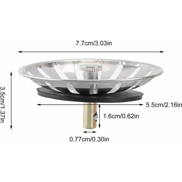 Kitchen Sink Strainer, 8cm Stainless Steel Drain Strainer Stopper, Drain Protector, Sink Strainer for Kitchen and Bathroom