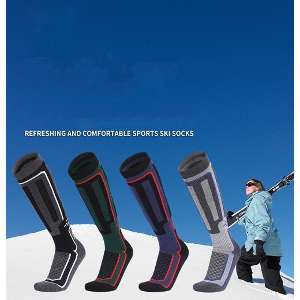 Pitkät varsi miehille mukavat hiihtosukat ulkoilulajit Light Grey One Size 40-45Yards zdq