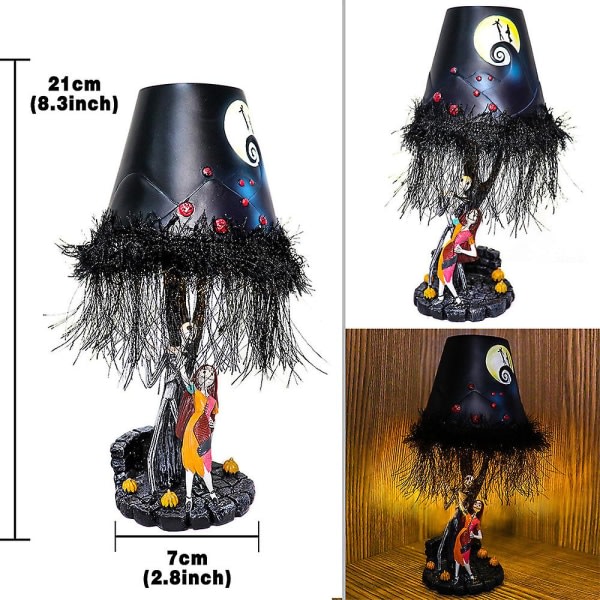 CDQ LED-bordslampa bordslampa tofs Jack Skellington gotisk prydnadsdekoration