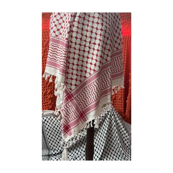Palestinsk sjal arabisk unisex halsdukar sjalar keffiyeh muslimsk röd 2 Röd 2