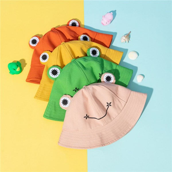 Barn-F?r?ldrar Groda Bucket Hat F?r Kvinnor Sommar H?st Vanlig Fem Gr?n Aldult