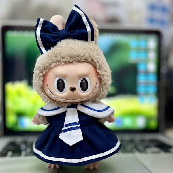 17cm Söta Mini Plyschdockkläder Outfit Tillbehör För Korea Kpop Exo Labubu Idol Dockor Tröja Hoodie Kläder DIY Barn Present 13 13 fit 17cm Labubu Doll