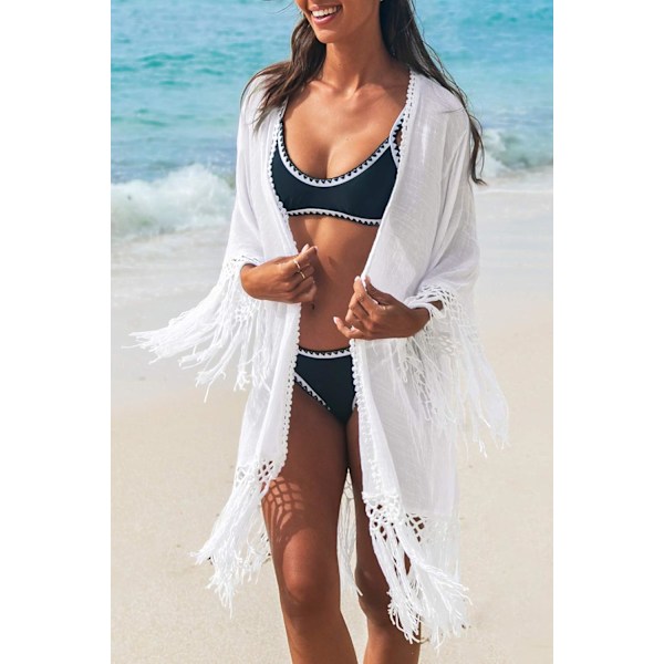 Dame Frans Lang Kimono Cardigan Strand Badedragt Bikini Cover Up