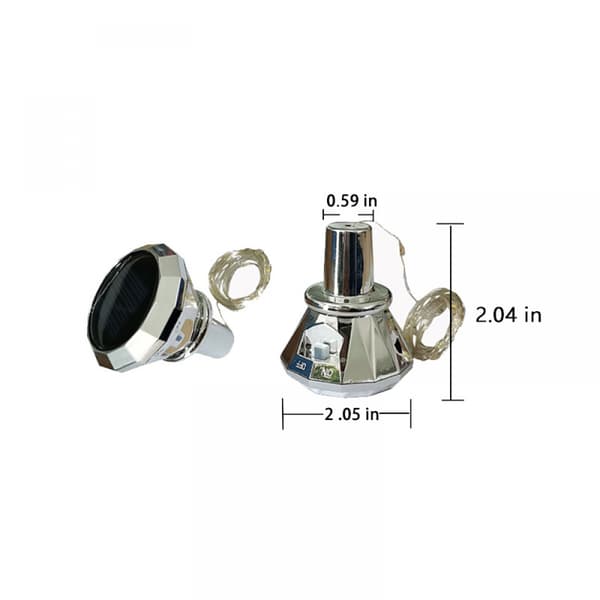 6-pakning 20 LED 2m solcellelamper for flasker (6 stk. varme), solcellelamper for flasker med LED-lyssløyfe, diamant, solcellebelysning