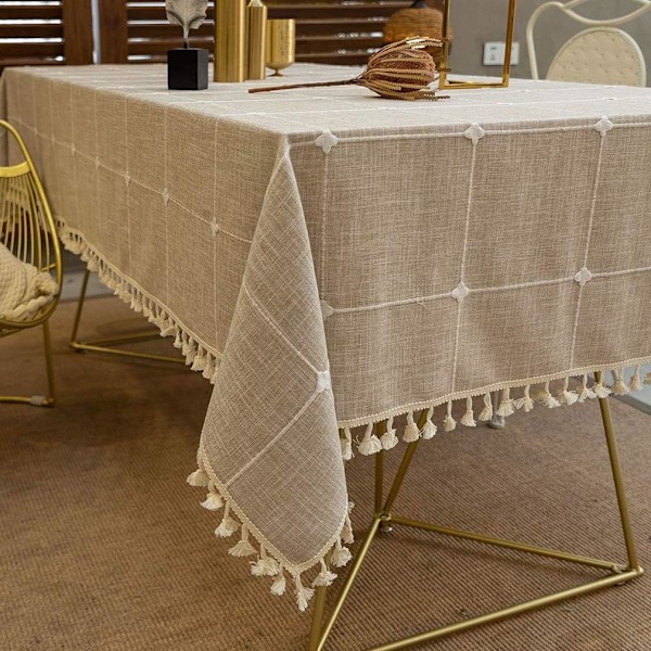 Rectangular Waxed Tablecloth, Outdoor, Stain Resistant, Washable