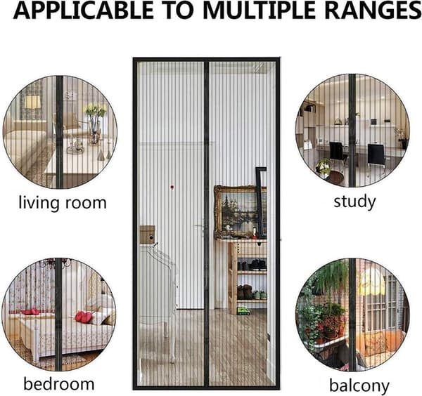 Magnetisk myggnätsdörr 80*200cm – supertät, breddad topp, automatisk stängning – vit