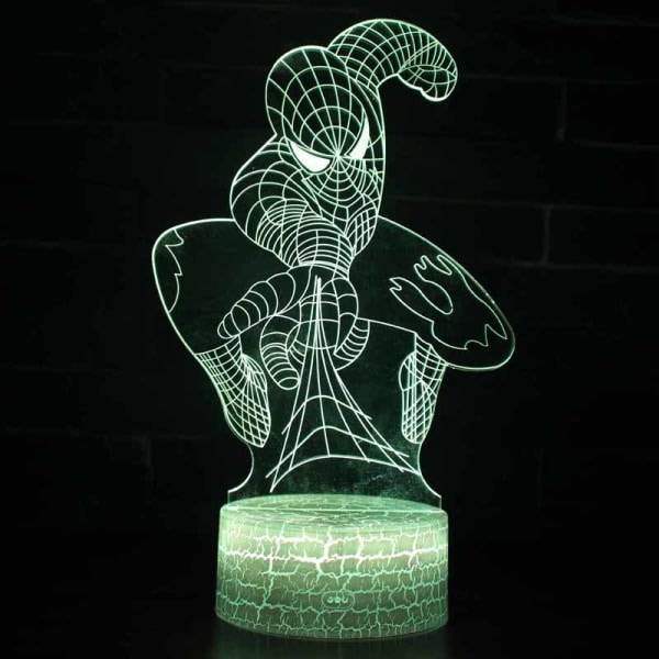Spiderman 3D Nattlampa Marvel Figur Spider Man Nattlampa Spiderman