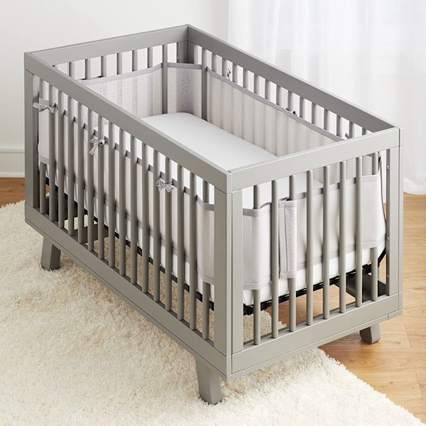 Babysängsskydd, 4-sidig hopfällbar spjälsäng, babysängsskydd, 3D-andningsbart nät, för att skydda barn och dekorera spjälsäng Five-pointed star on white sides