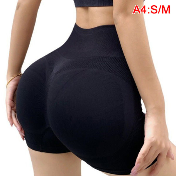Seksikäs Booty Push Up -urheiluyoga shorts naisille Fitness Spandex saumaton musta S/M