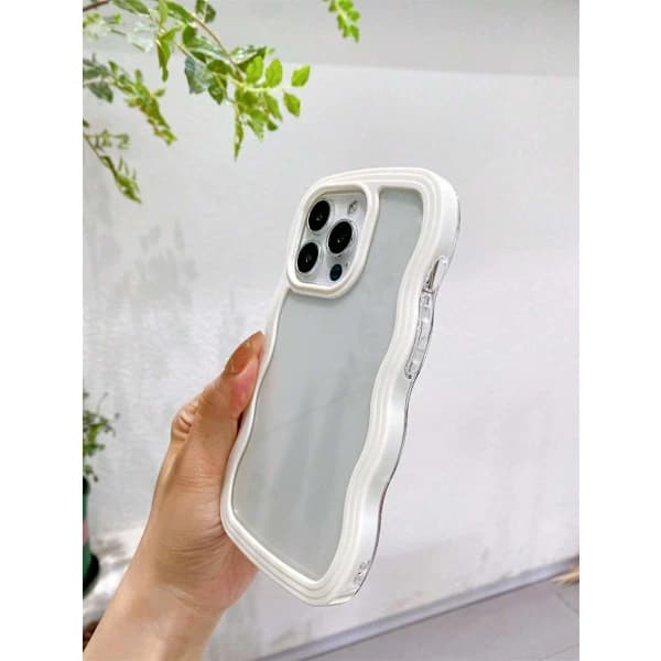 Apple 3D Two-In-One Big Wave Phone Case, Anti-Fall, Anti-Sweat, Anti-Fingerprint White iPhone 16 Pro Max White iPhone 16 Pro Max