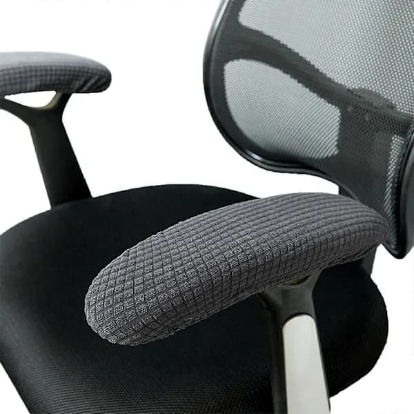 Kontorstol Armlensdeksler, Elastisk Polyester Vaskbare Armlensbeskyttere for Hjemme- og Kontorstoler, Mørkegrå, 1 Par Dark grey
