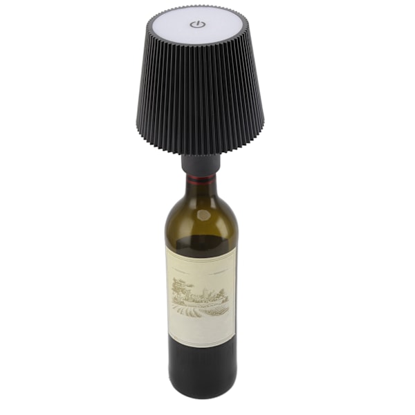 Vinflaske LED-lampe trådløs vanntett bordlampe 2000mAh oppladbar nattlampe for utendørsbarer restaurant svart 0.5