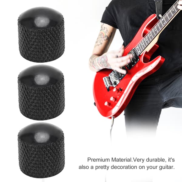 3 st Gitarrkontrollknapp Volym Ton Passform Toppset Kit Instrumenttillbehör Ersättning Svart