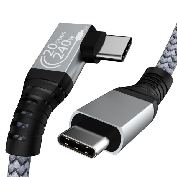 CDQ 240W 90 graders rätvinkligt hoved GEN 2-USB 3.2-kabel USB-kanal Flerfarget 1 mCDQ