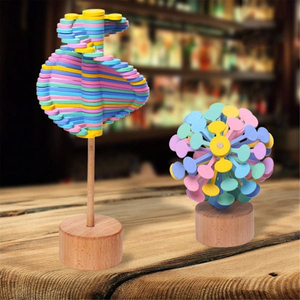 Trä Snurr Lollipop Fidget Leksak - Sensorisk Pedagogisk Dekompressionsleksak - Ångest Stress Relief, a