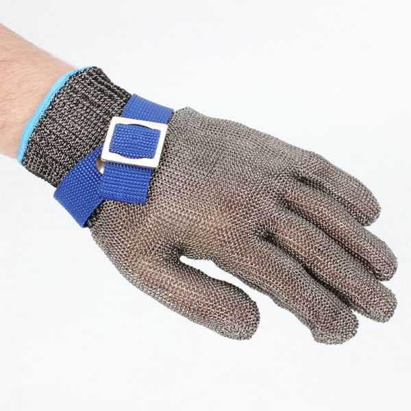 CDQ En handskar i rostfritt stål, anti-skärhandskar, klass 5 anti-skärningsskydd för slaktare, trädgårdsarbete, mesh , S