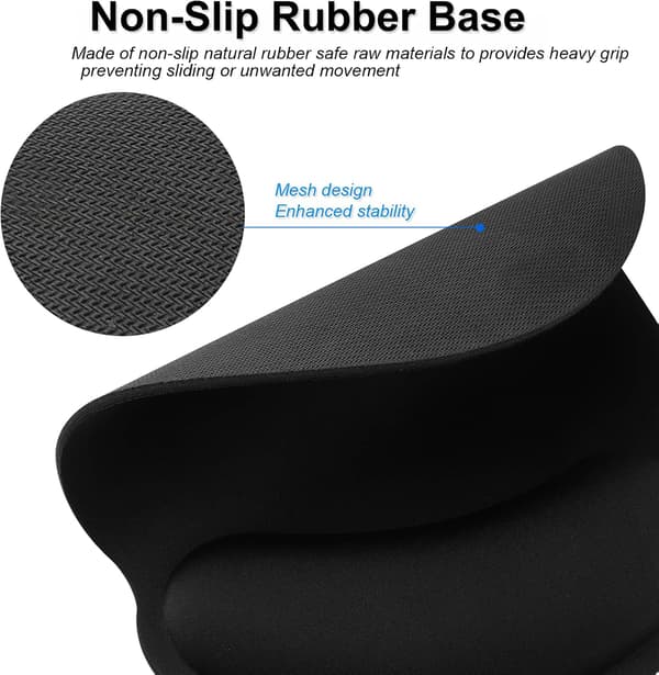 Handledsstöd, Ergonomisk Musmatta med Minnesskum, Halkfri Ru_tfrf