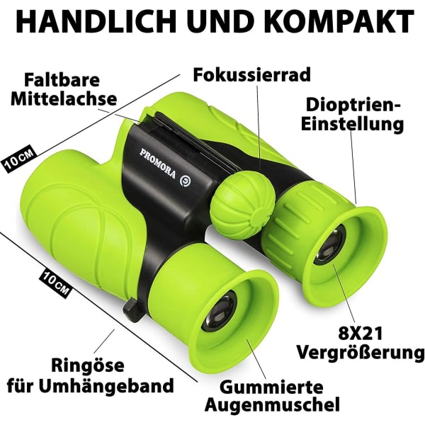 Barnkikare - 8x21 - komplett set med förstoringsglas för 4 5 6 7 8-åriga pojkar och flickor