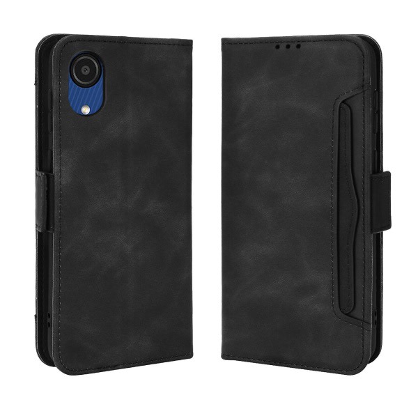 Case för Samsung Galaxy A03 Core Cover Justerbar löstagbar korthållare Magnetisk stängning Case Svart A