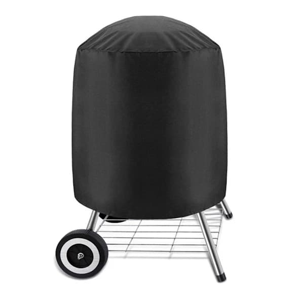 Rund kulgrillovertræk polyester snøre støvovertræk til udendørs grill sort 70 x 70 cm / 76 x 91 cm
