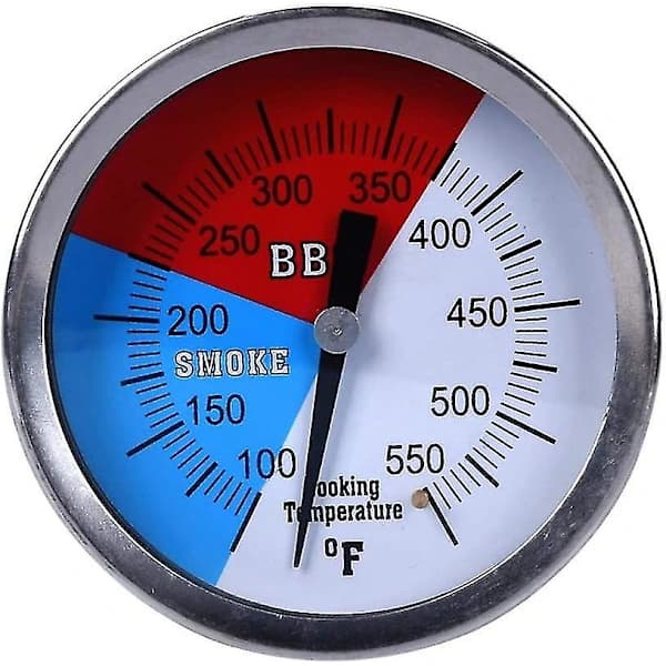 BBQ Grill Termometer Rustfrit Stål 3 Tommer Stilk til Kulgrill Ryger og Træryger RWB
