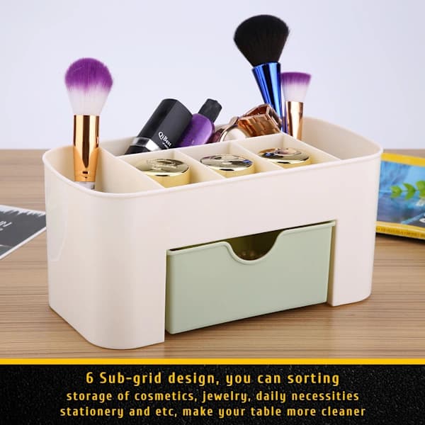 Multifunctional Green Home Office Desk Organizer Storage Box Pen Holder Makeup Storage