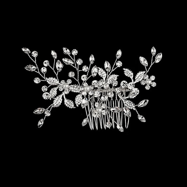 Ny silverlegering hårkam handgjorda pärlor strass mode metall huvudbonad elegant hårsmycken accessoarer för kvinnor HS-J6203