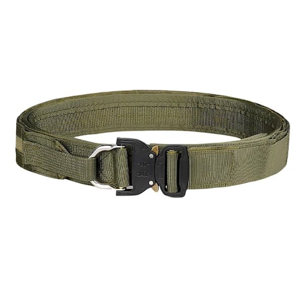 Double-layer Thickened Tactical Belt CS Outdoor Double-layer Belt Upgraded Version Cobra Nylon Belt Khaki 125cm khaki 125cm